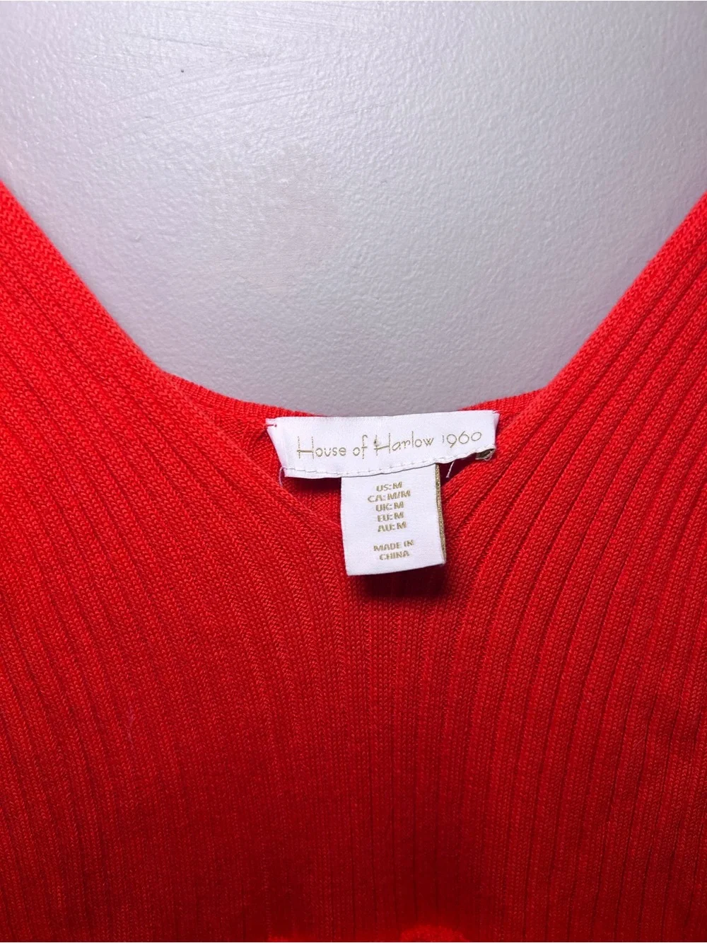 House of Harlow 1960 Red Crochet Knit Ruffle Maxi Dress Medium Boho